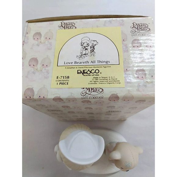 Precious Moments Figurine Love Beareth All Things 1981 E-7158 Nurse Bear Enesco - Picture 9 of 12